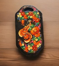 Peacock Floral Cutting Board Wood 8x 15 Beaut...