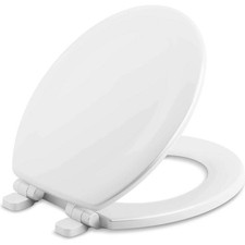 KOHLER Stonewood Quiet-Close, Round Toilet Seat Soft Close, Round, White