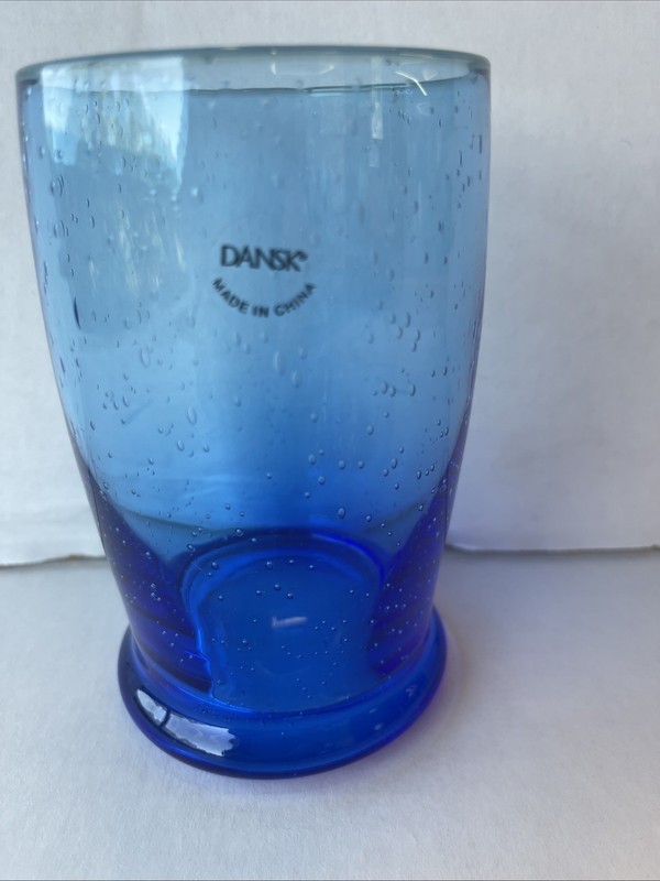 Dansk Kobenstyle Blue Seed Glass 16 oz Highball Glass Rare