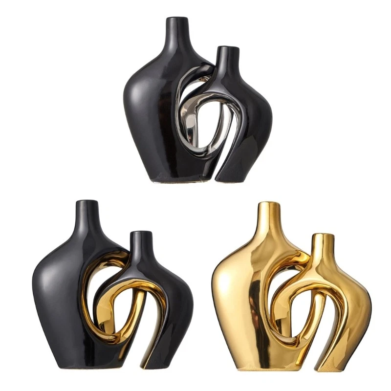 Modern Nordic Bohemia Vases Set Ceramic Vases Home Decors for Room Bookshelfs