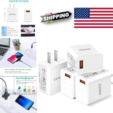 4 Pack Fast Charging Block USB Wall Charger 18W Compatible with Smartphones