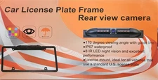 Car Rear View Backup Camera 8 IR Night Vision US License Plate Frame 170° /Guide