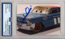 MARIO ANDRETTI DISNEY PIXAR CARS MOVIE SIGNED PHOTO AUTO PSA DNA COA PHOTOGRAPH