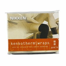 NIKKEN Kenkotherm Ankle Wraps - MEDIUM- w/ Fare-Infrared  Ionic Comfort. New