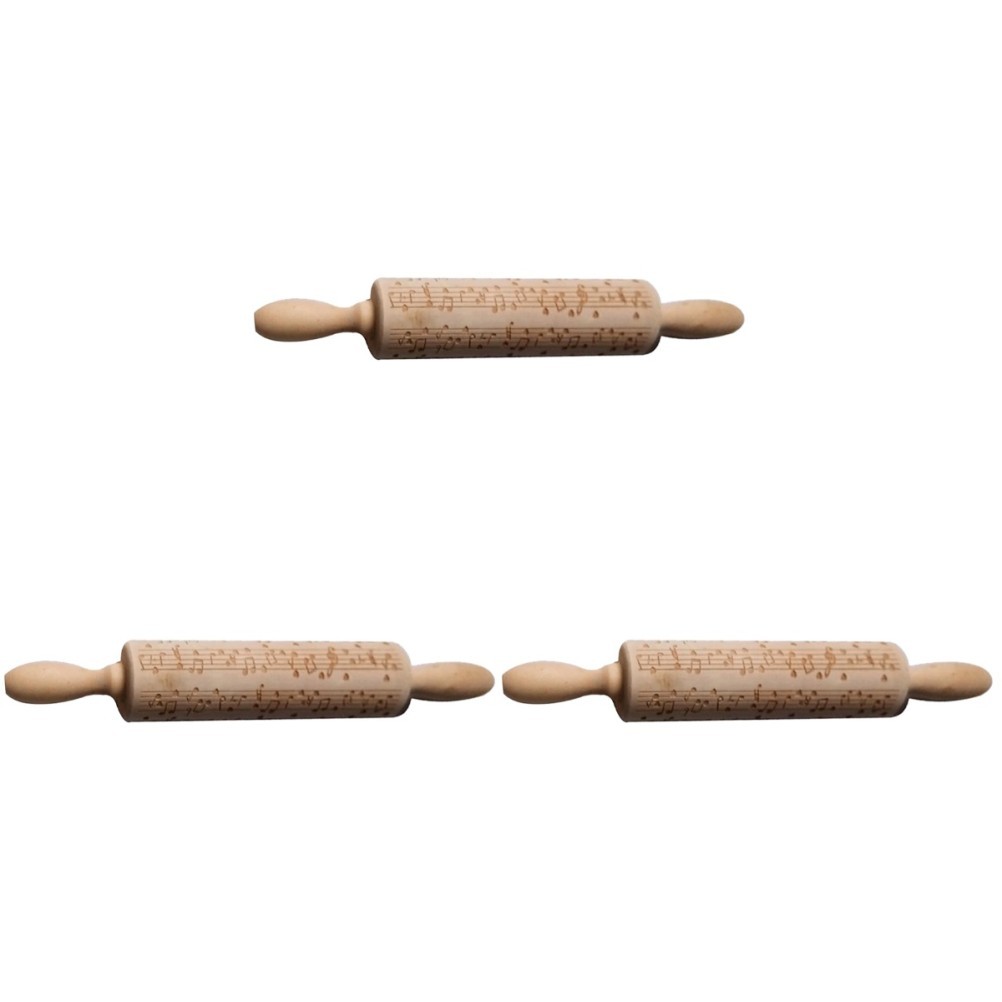3 PCS Ausrollstab Wellholz Mit Muster Pizza Rolling Pin Gebäck Machte
