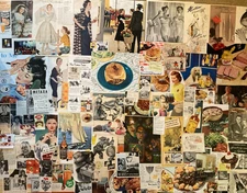 Lot of 100+ Vintage Ephemera~1940s~1950s~Eat Drink Smoke~Ads & Cutouts~Collage!!