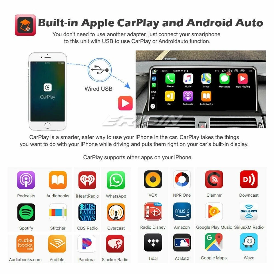 8-Kern 10.25" IPS DAB+Autoradio Android 10 Navi CarPlay GPS BT BMW X5 E70 X6 E71 - Bild 4 von 4