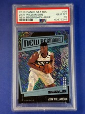ZION WILLIAMSON 2019 Panini Status rookie New Beginning BLUE PSA 10 Pelicans #30