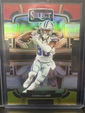 2023 Panini Select - Concourse CeeDee Lamb #29 Red & Yellow Prizm Die-Cut