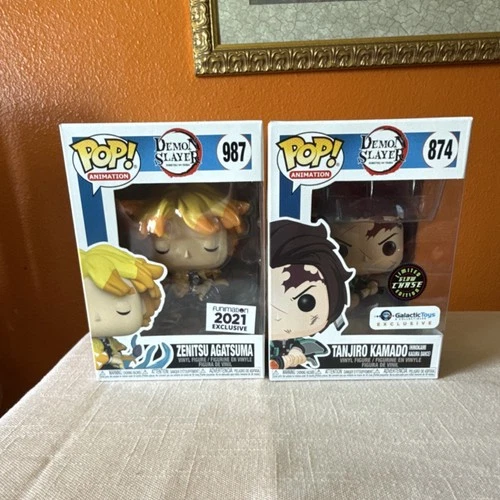 Funko Pop! Vinyl Zenitsu Agatsuma Tanjiro Kamado Demon Slayer #987 #874 (BUNDLE)