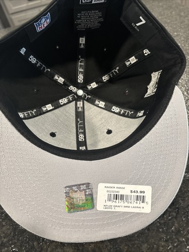 New Era Las Vegas Raiders 7 59FIFTY NFL Draft Fitted Hat NFL22 New - Picture 5 of 6