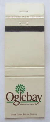 OGLEBAY RESORT: GOLF, TENNIS, SWIMMING, FISHING, WHEELING, WV MATCHBOOK COVER