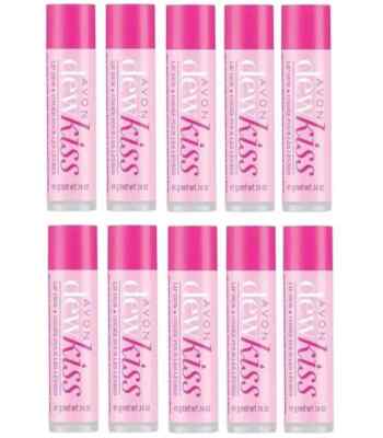 Avon DEW KISS Lip Balm - NEW - Lot of 10 - Factory Sealed ~ NEXT DAY SHIPPING