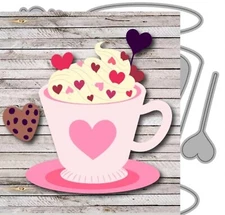 Coffee Mug Metal Die Cuts, Coffee Cream Cup Cutting Dies Cut Stencils Card Pa...