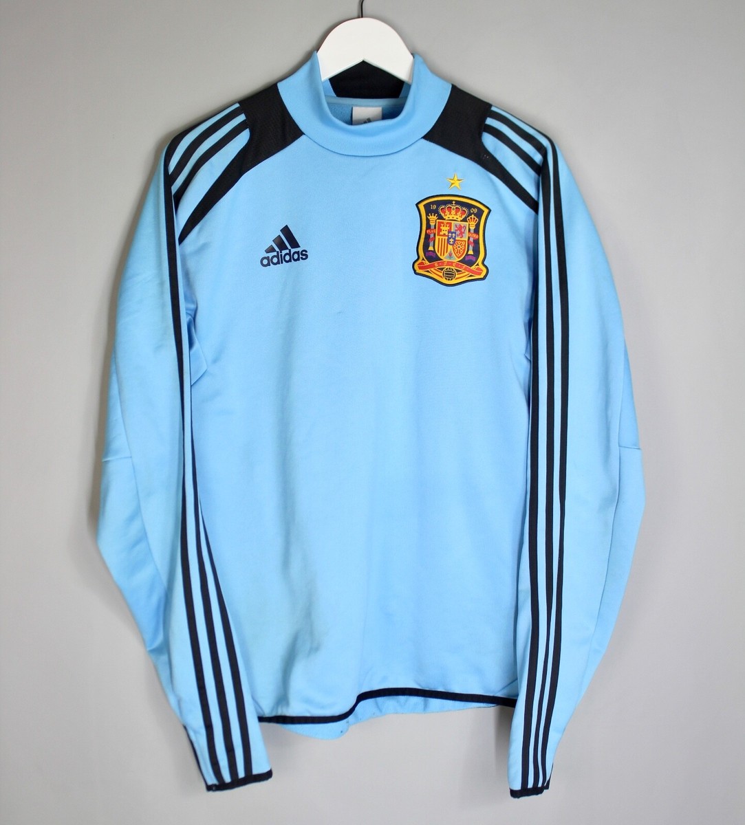 SPAIN NATIONAL TEAM 2012 TRAINING TOP BLUE PLAYER ISSUE FORMOTION
