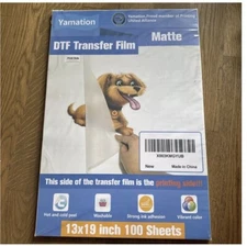 Yamation DTF Transfer Film: 13x19 Inch 100 Sheets Premium Double-Sided Matte
