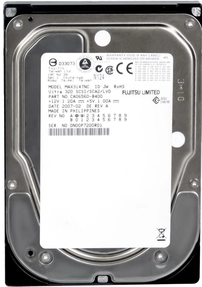 Hard Drive Fujitsu MAX3147NC 146GB 15000U/Min 8MB SCSI U320 3.5'' - Image 3 of 3