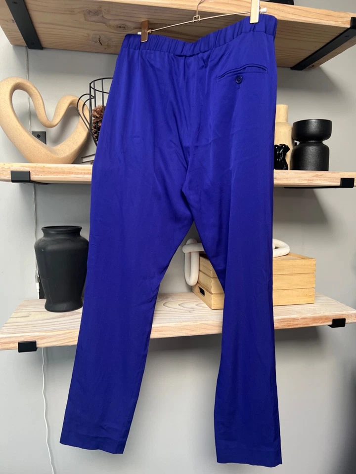 Pantalones plisados 3.1 Phillip Lim para mujer cintura elástica azul azulado para mujer talla 6 Foto 3 de 4