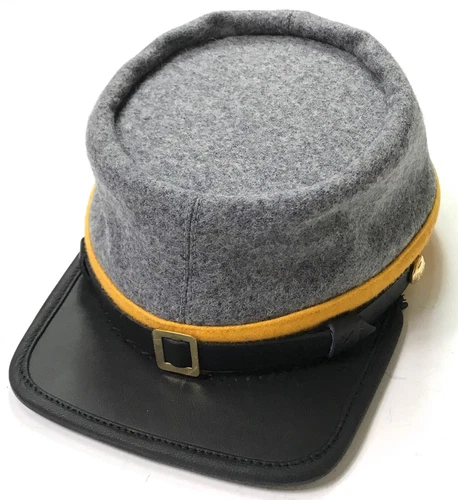 CIVIL WAR CSA CONFEDERATE CAVALRY GREY WOOL KEPI FORAGE CAP HAT-2XLARGE