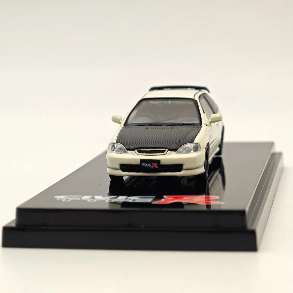 【カスタム品】HONDA CIVIC TYPE-R EK9 1/64 ミニカー 1/64 Hobby Japan Honda Civic Type-R (EK9) Custom White with