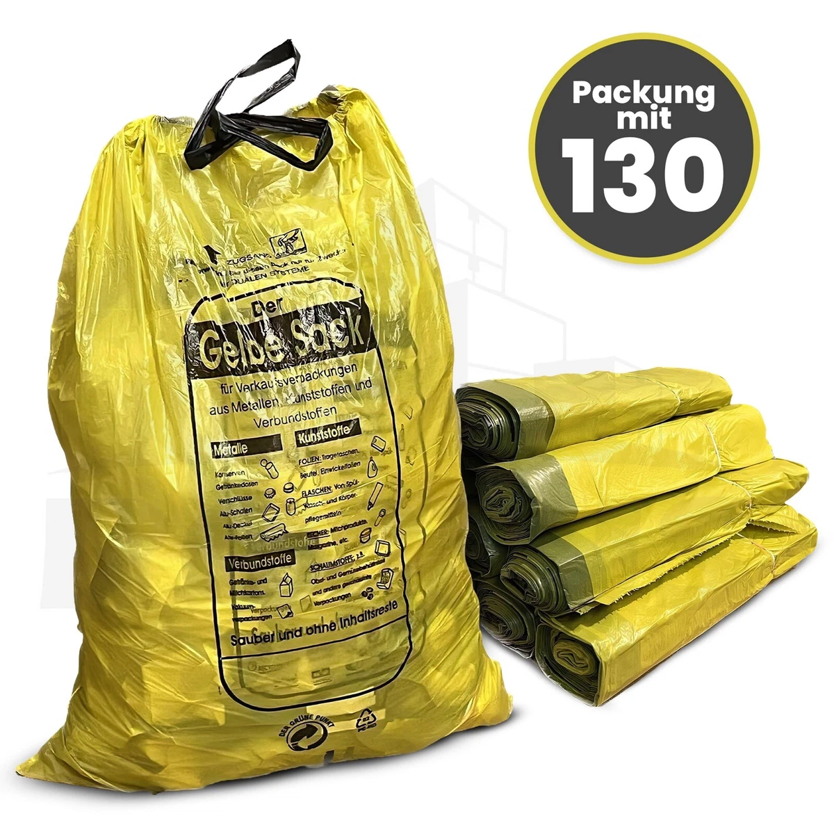 100 sacchi della spazzatura con manici da 20 L