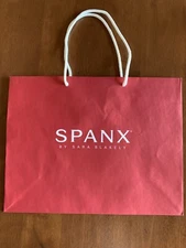 SPANX By Sara Blakely red paper gift shopping bag approximately 15.5x12x6"