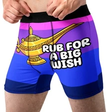 Magic Lamp Underwear Adult Rub For A Big Wish Fun Novelty Boxer Briefs Mens