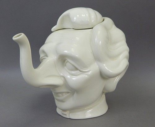 Vintage Luck Flaw Spitting Image Carlton Margaret Maggie Thatcher Tea Pot