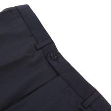 Jack Victor Flat Front NWT Dress Pants Size 34 US Armando Solid Blue 100 Wool