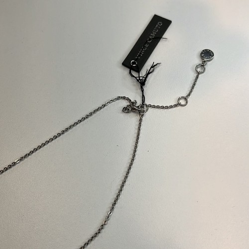 Vince Camuto Silver Pendant Drop Necklace w/ Rhinestone Details, NWT! - Picture 3 of 7