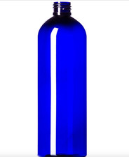 PET Cobalt Blue Plastic Bottles w/ WHITE SCREW caps Qty 10