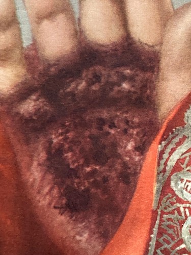 RARE ex-voto Padre Pio's stigmata: for grace received with bronze cross - 1970's - Picture 2 of 8