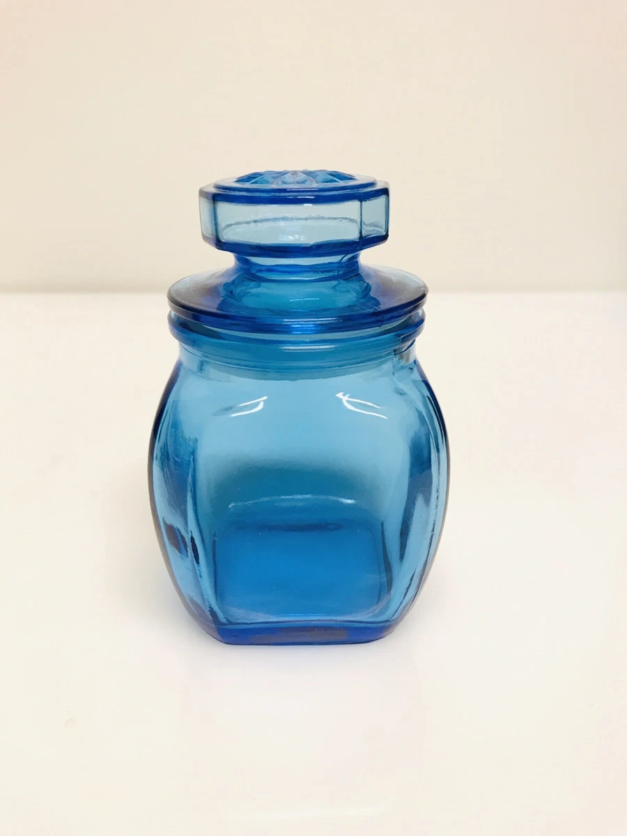 Blue glass spice jars deals
