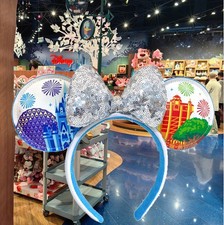 US Disney-Parks WDW Park Icons Castle Minnie Mouse Ears Headband New