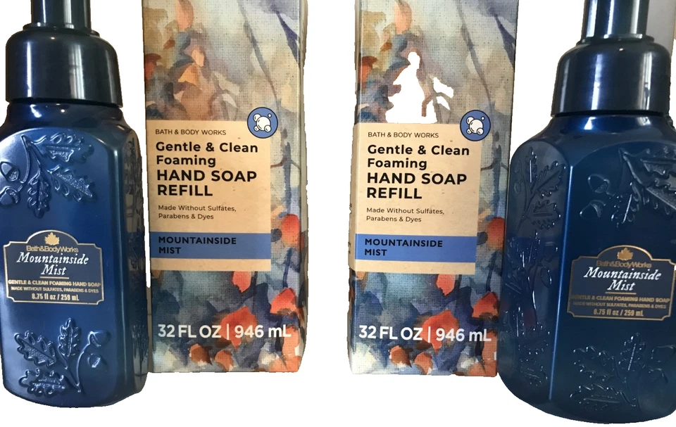 MOUNTAINSIDE MIST GENTLE CLEAN FOAM hand soap washes & refills lot x 4 BLUE - Image 2 of 4