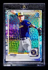Brice Turang RARE MEGA REFRACTOR ROOKIE CARD Milwaukee Brewers. rookie card picture
