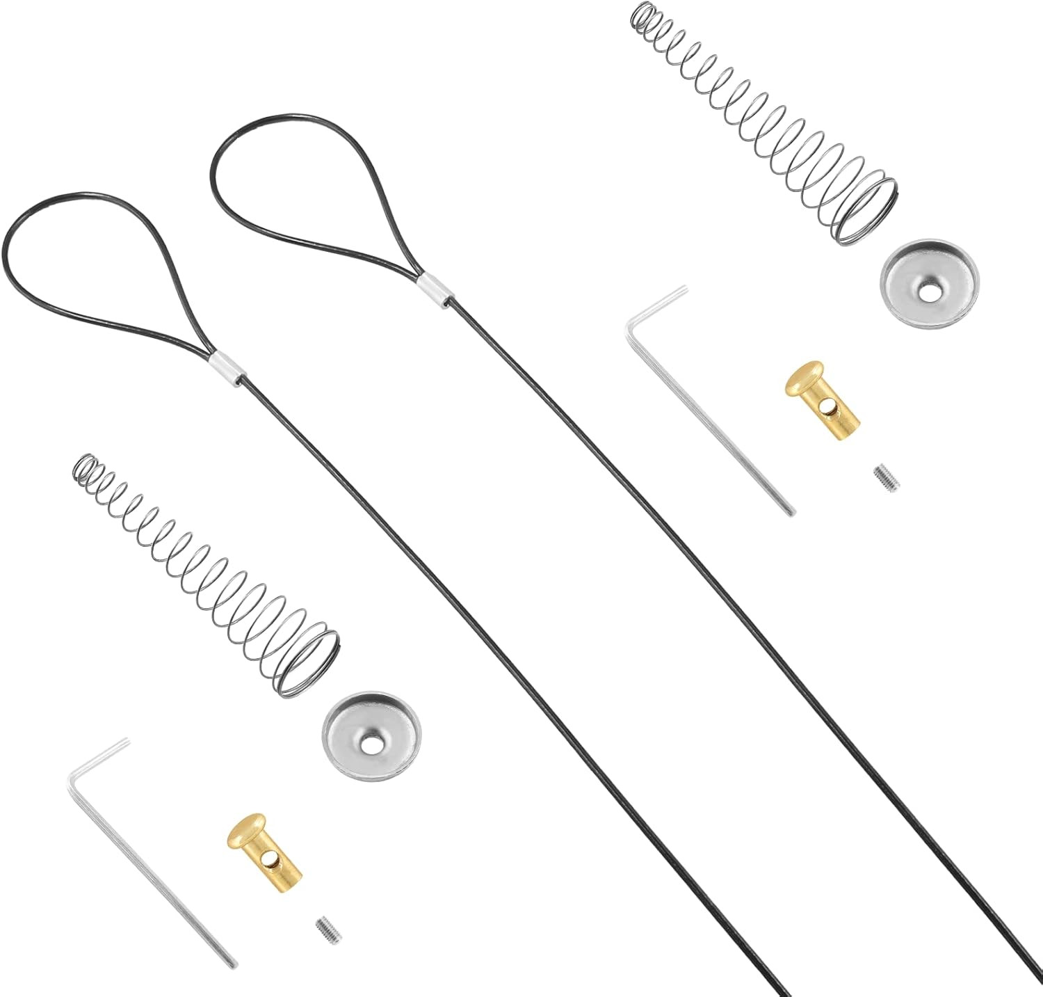 Biaungdo 2 Sets Gate Latch Cable Pull, Black Spring with Adjustable Door Latch G