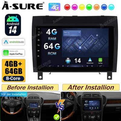8-Core Android 15 Autoradio RDS DSP BT Navi Für Mercedes Benz SLK R171 2004-2010