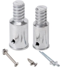 EESC2Y Threaded Tips Replacement for Extension Poles 1 in & 3/4 in, Sliver 