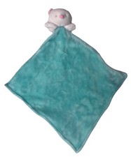 Carters Owl Security Blanket Baby Lovey Aqua Teal Blue Plush