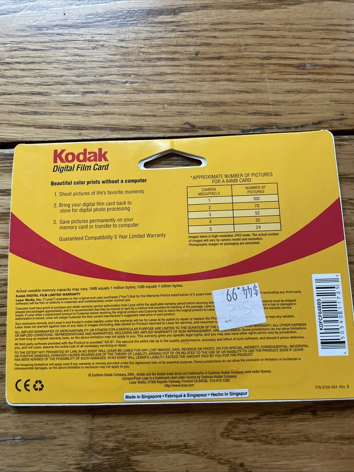 New Kodak Digital Film Card For Digital Cameras 64 MB Compact Flash Unopened - Image 3 of 4