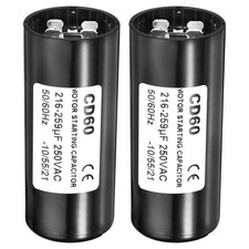 2 x Motor Start Capacitor 216-259uF/Mfd 250VAC 50/60Hz CD60 Run Capacitor