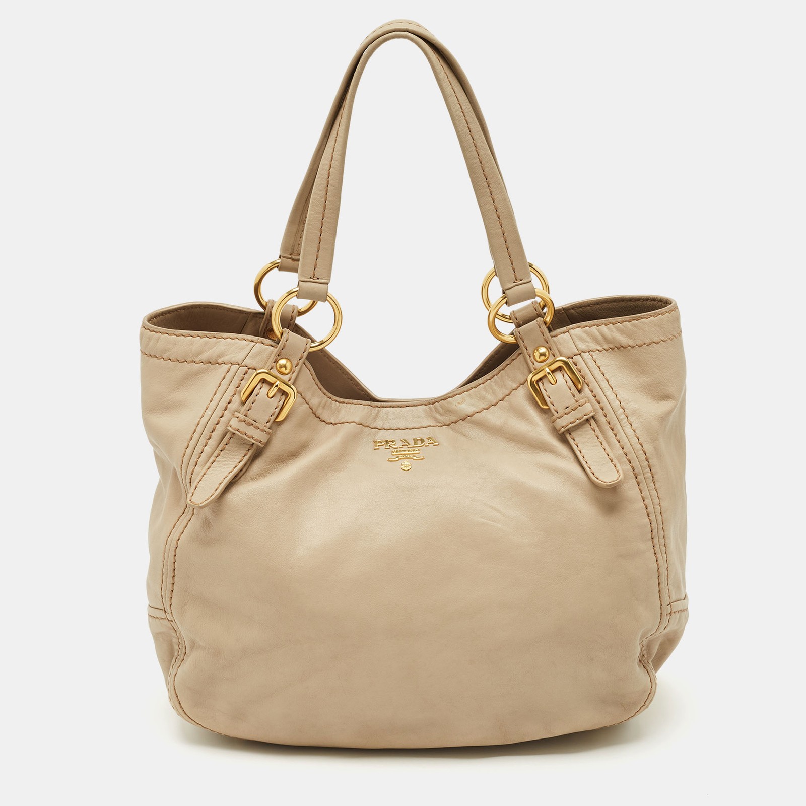 Prada Beige Leather Tote
