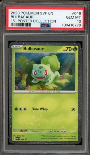 Pokemon Bulbasaur 151 Poster Coll. Promo SVP EN 046 PSA 10 Gem Mint