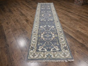 Turkish Oushak Rug, Modern Multicolored Handmade Bohemian Rug 2.6x10 Ft