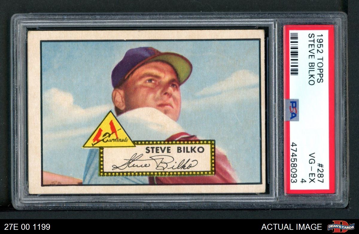 1952 Topps #287 Steve Bilko Cardinals SHORT-PRINT PSA 4 - VG/EX
