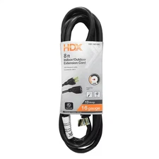 8 Ft. 16/3 Light Duty Indoor/Outdoor Extension Cord, Black
