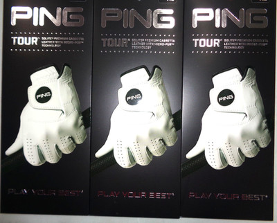 THREE (3) New PING TOUR CABRETTA LEATHER Golf Gloves, MENS, LEFT or CADET