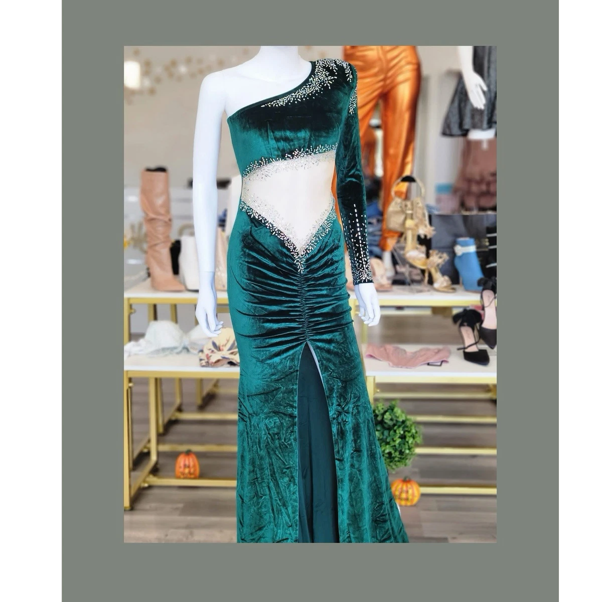 slim fit dress slacks Women's Off-Shoulder Velvet Glitter Bodycon Dress | Holiday Dresses for Cocktail Party | Xmas Outfits main image 1
