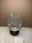 Vintage Waterford Crystal Annual Egg Paperweight & Silver Plate Base  NICE  LOOK